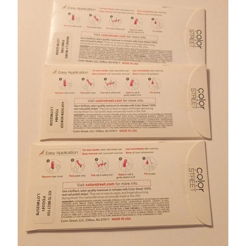 Set of 3 Color Street Nail Strips